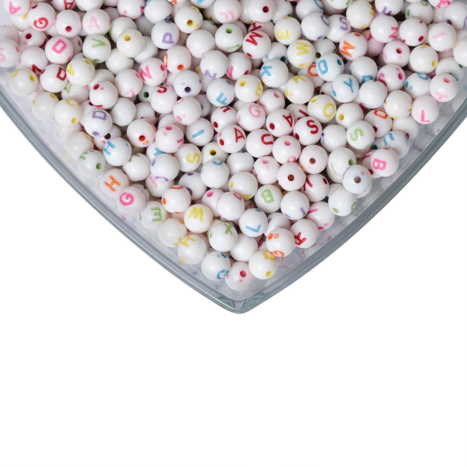 Renkli Plastik Harf Boncuk Beyaz 02