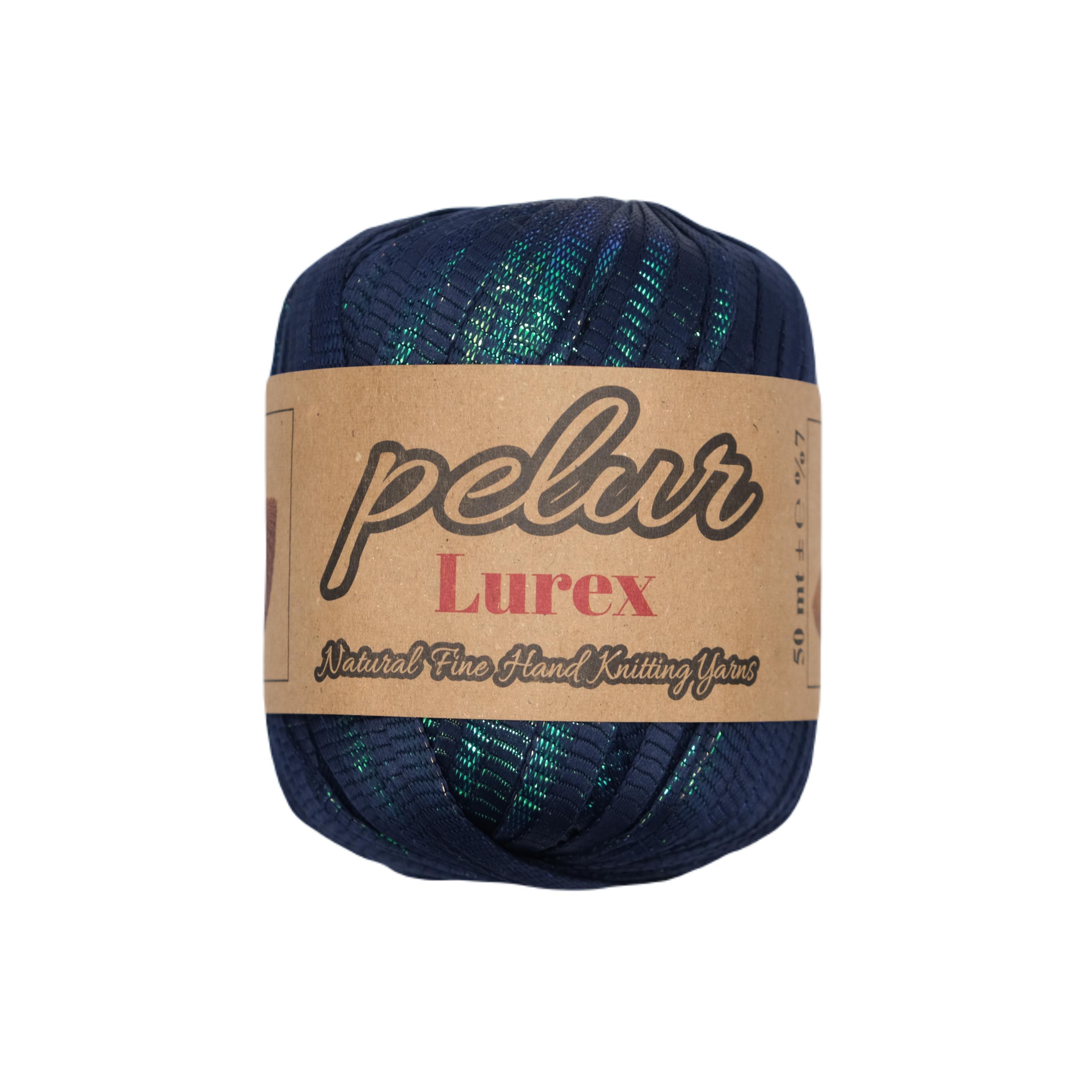 Ribbon Lurex Janjan Lacivert El Örgü İpi