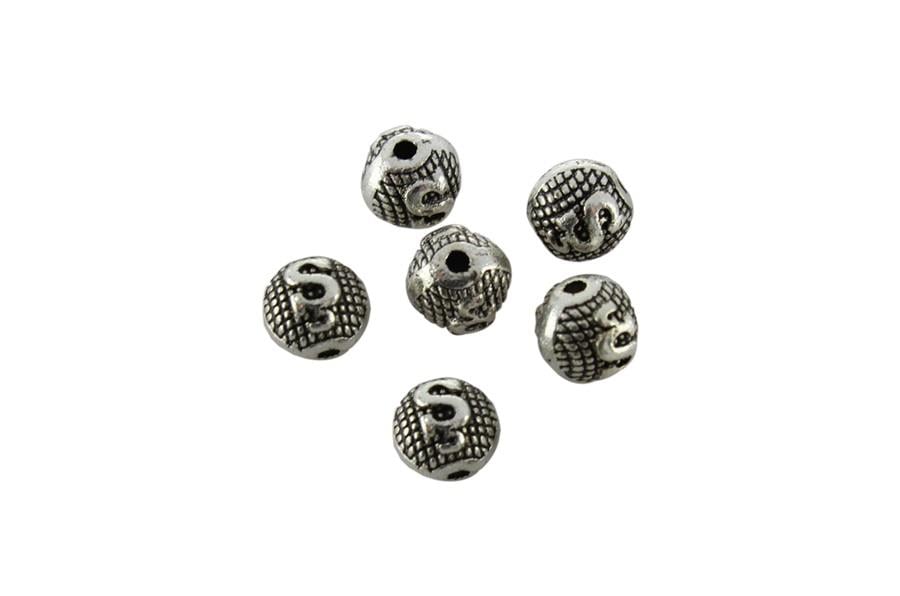 Ş Harfli Metal Yuvarlak Boncuk