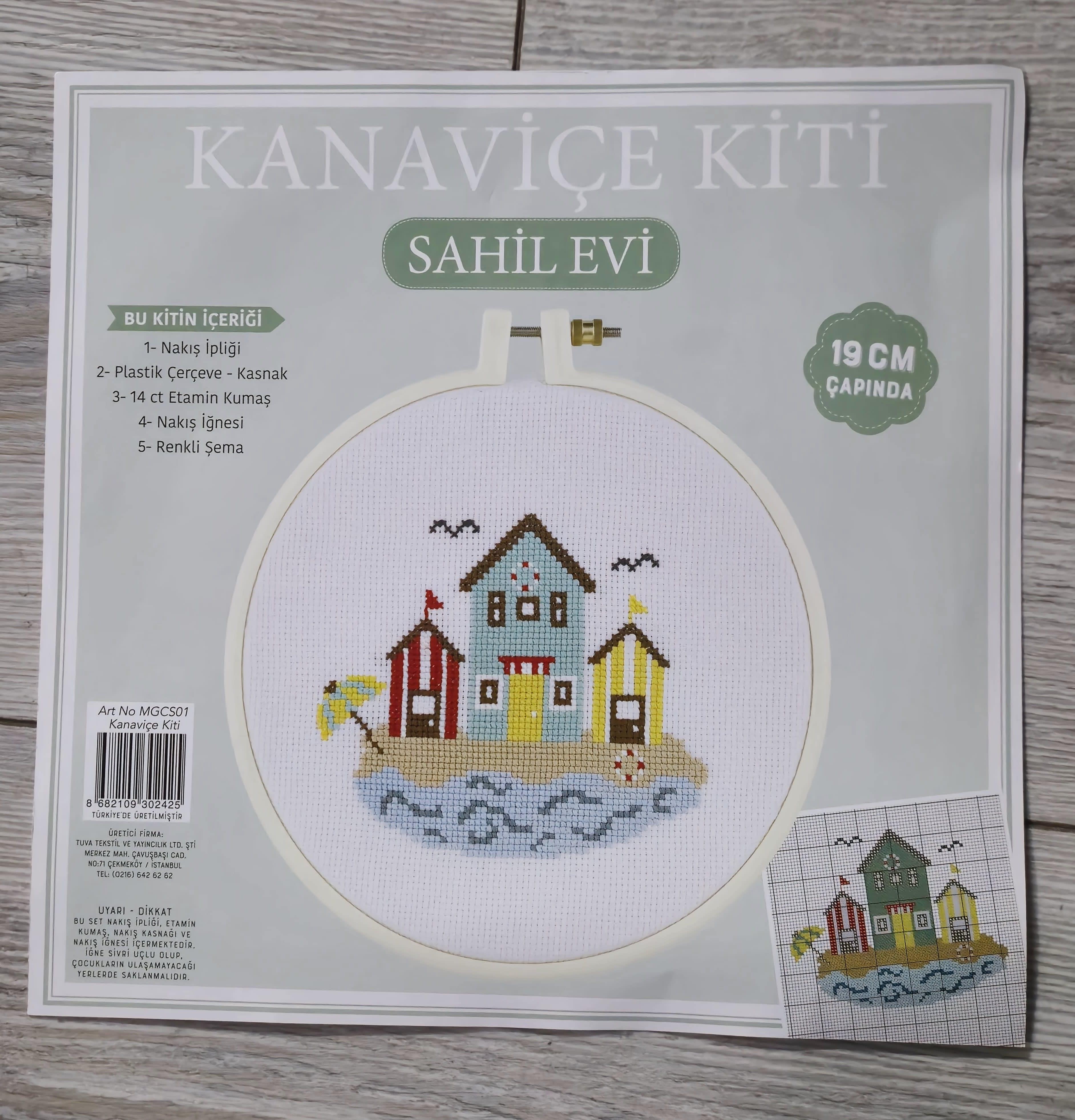 Sahil Evi Kanaviçe Nakış Kiti