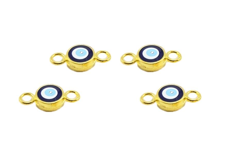 Sarı Metal Çerçeveli Nazar Boncuğu 06
