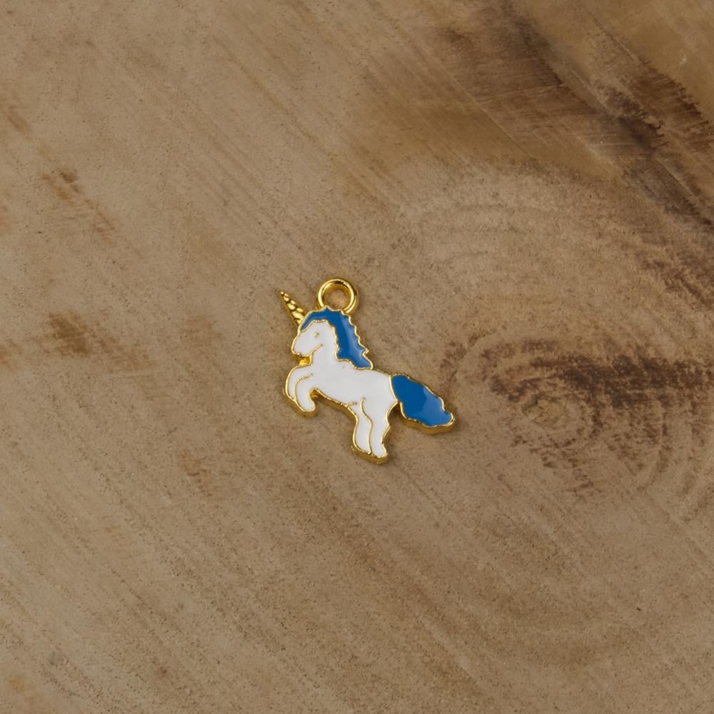 Sarı Metal Halkalı Mavi Unicorn Takı ve Aksesuar Aparatı