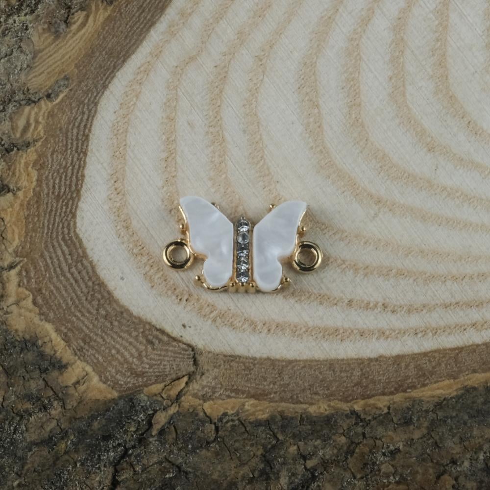 Sarı Metal Taşlı Kelebek Takı ve Aksesuar Aparatı 