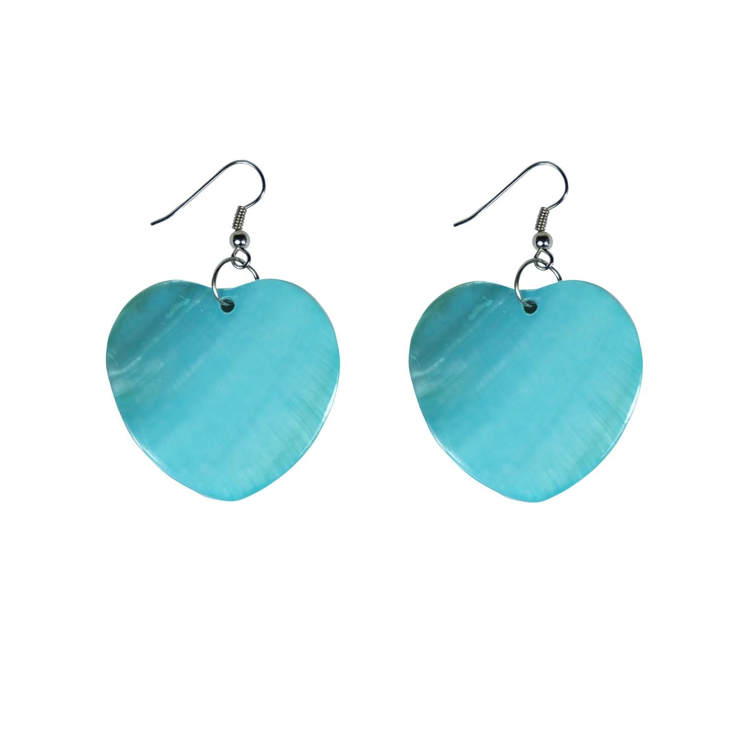 Sedef Kalp Küpe Mavi