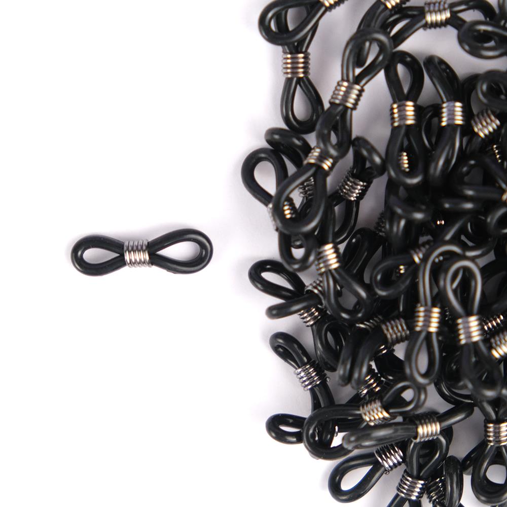 Siyah Gözlük Lastiği Antrasit Metalli 5 Çift 2 Cm