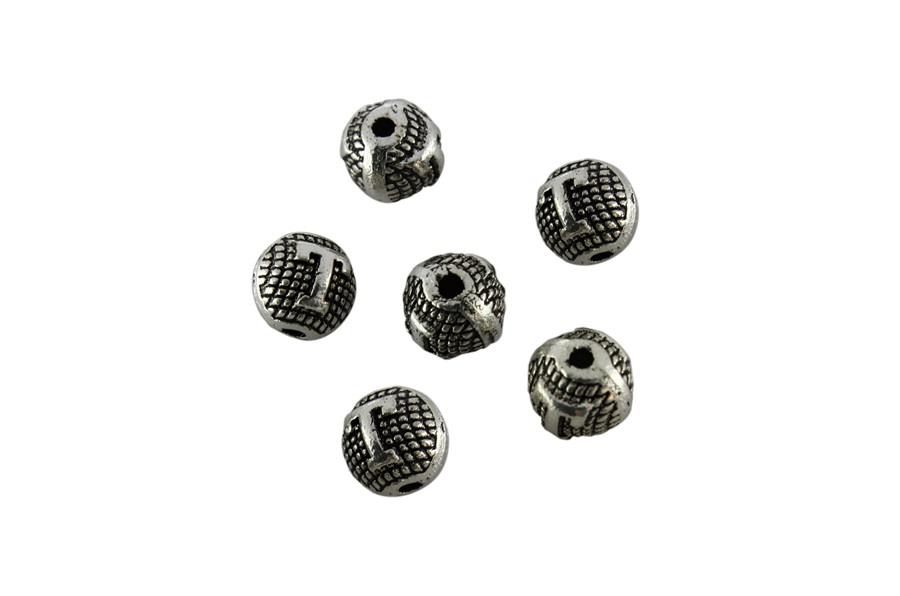 T Harfli Metal Yuvarlak Boncuk