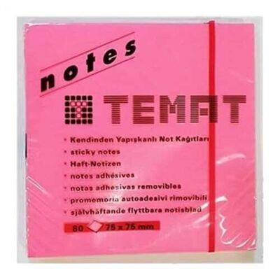 Temat 75x75 mm Not Kağıdı 80 Yaprak Fos Pembe