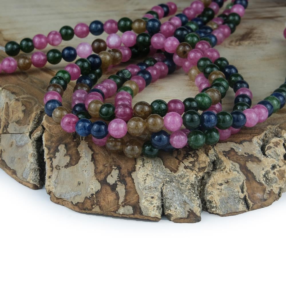 Turmalin Doğal Taş Boncuk 6 mm Konsantrasyon ve Kan Taşı 