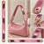 Açık Pembe Metalik Rugan Deri Çanta Sapı – Gold Kuş Gözü Detaylı Çanta Askısı (2.5 cm x 58 cm)