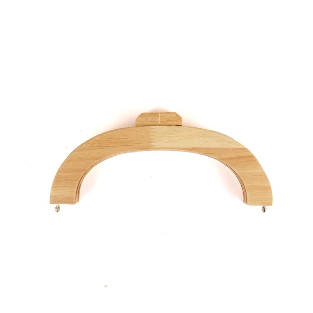 20 cm Ahşap Çanta Bursu Dekoratif Başlıklı Natural