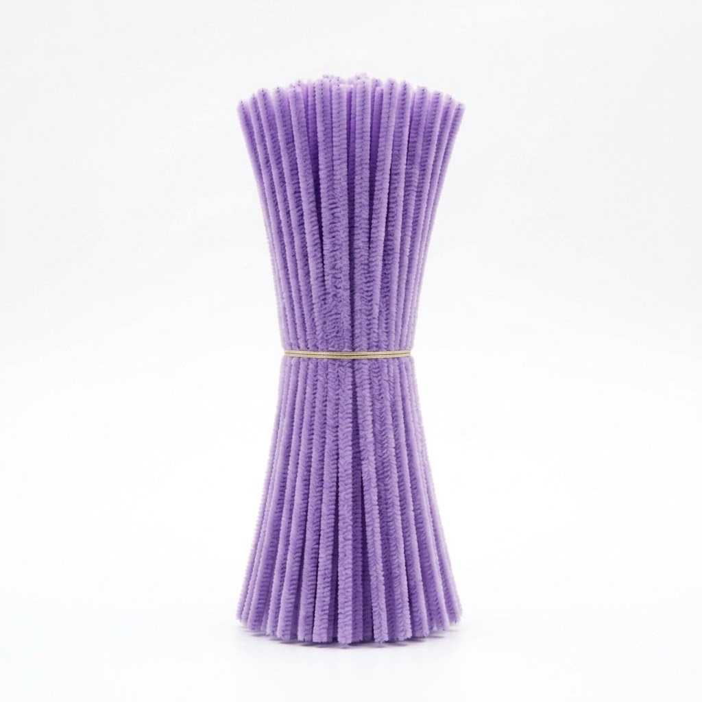 30 cm Lila Şönil - Tüylü Hobi Teli (100'lü Paket)