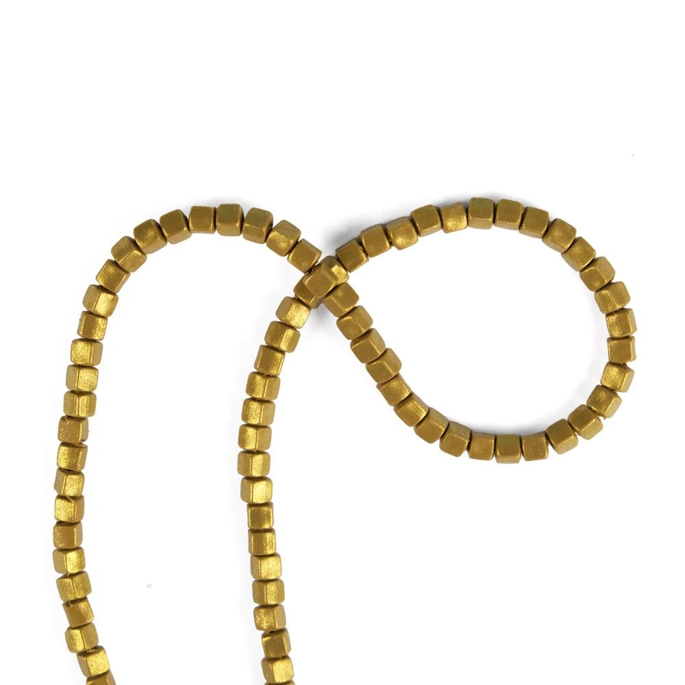 5 mm Küp Model Fimo Gold Renk Üzeri Yaldız Sedefli Simli Gold Fimo Boncuk Dizisi Polimer Kil 40 CM Dizi
