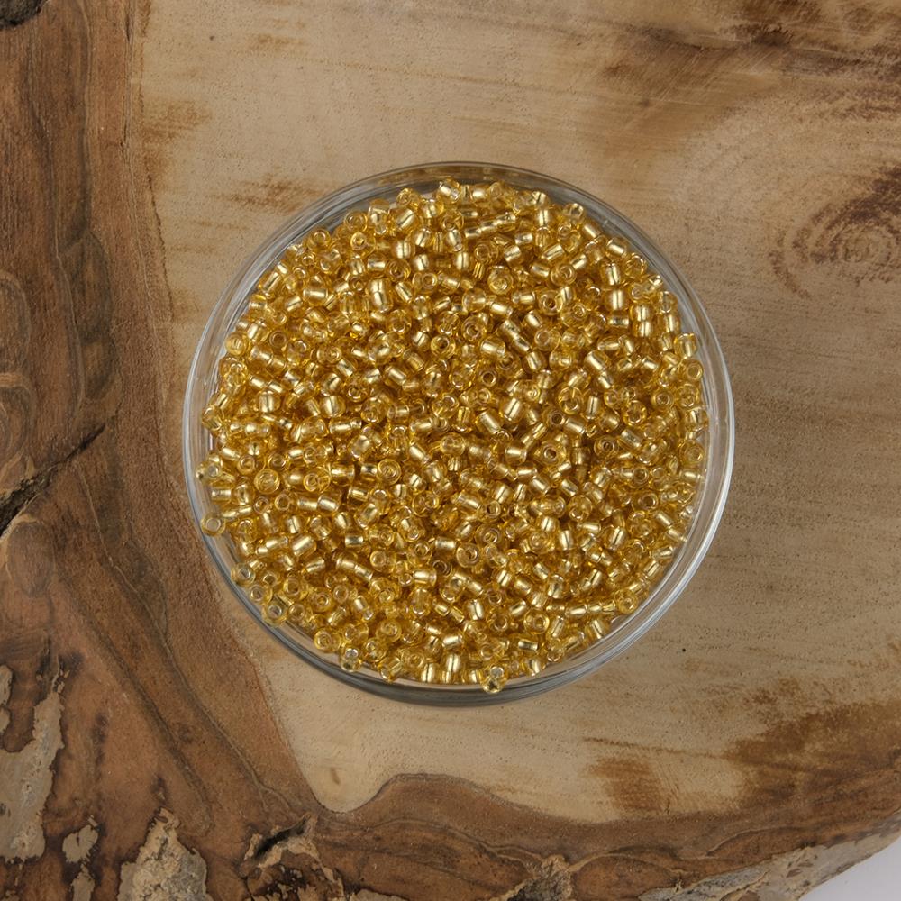 ABC Kum Boncuk Şeffaf Altın 3 mm 500 Gram 8/0 - 22