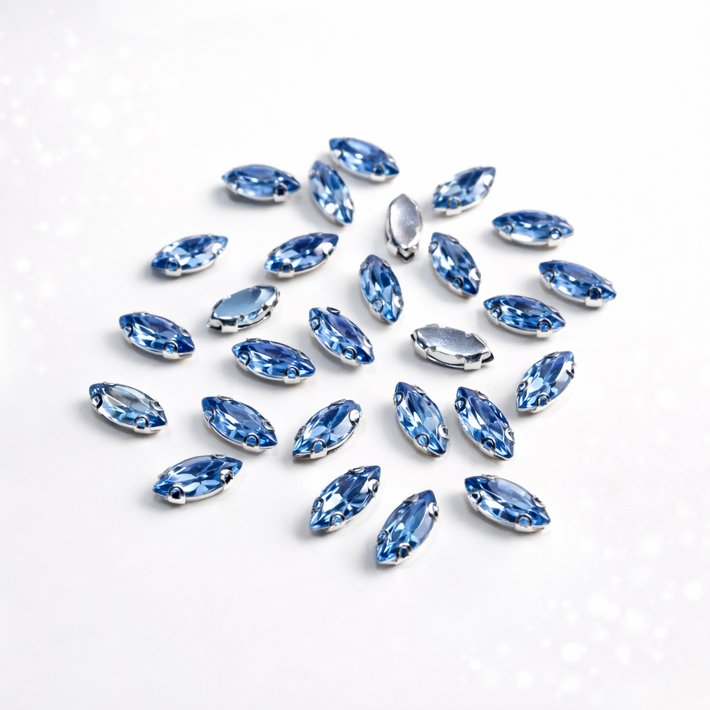 Açık Mavi Mekik Model Dikme Taş 7 × 15 mm – 100 Adet