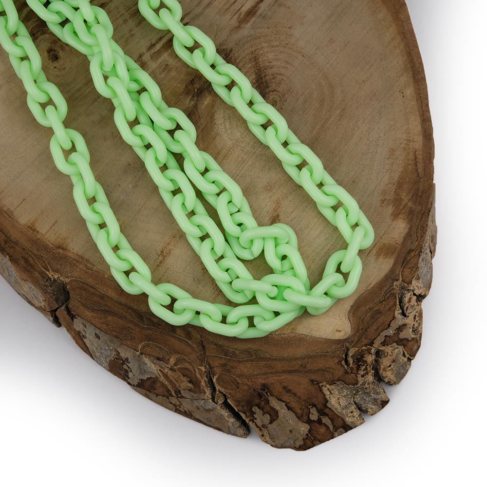 Açık Yeşil Plastik Zincir Geçmeli Çanta ve Aksesuar Zinciri