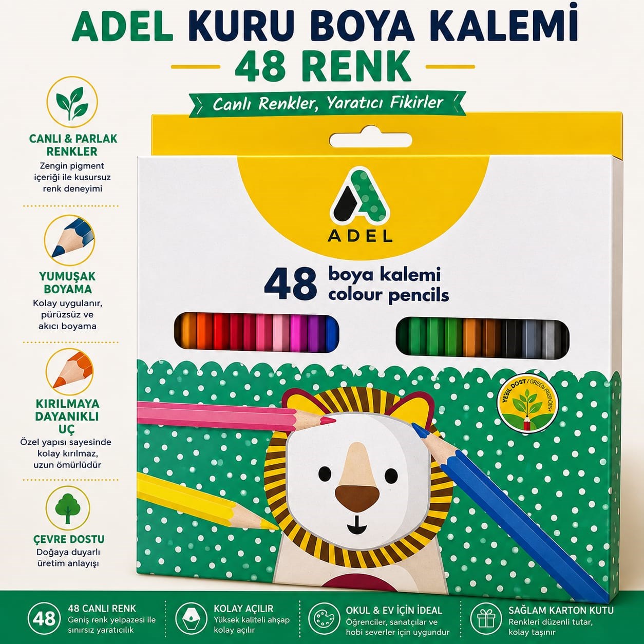 Adel Kuru Boya Kalemi 48 Renk