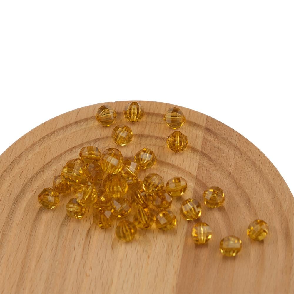 Akrilik Boncuk Yuvarlak 10 mm Koyu Altın Renk Dünya Model Akrilik Çanta ve Takı Boncuğu 500 Gram