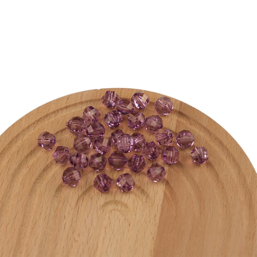 Akrilik Boncuk Yuvarlak 10 mm Pembeli Lila Renk Dünya Model Akrilik Çanta ve Takı Boncuğu 500 Gram