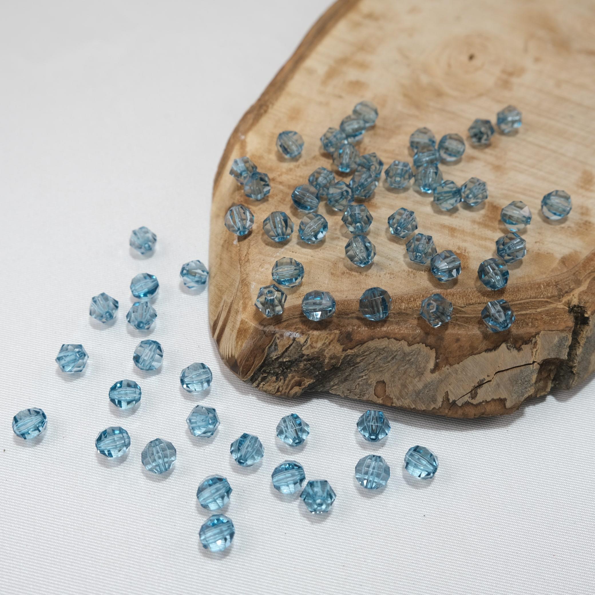 Akrilik Boncuk Yuvarlak 10 mm Turkuaz Renk Dünya Model Akrilik Çanta ve Takı Boncuğu 500 Gram