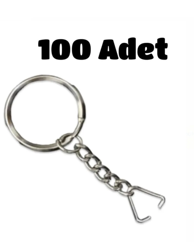 Anahtarlık Halkası Zincirli Üçgen Aparatlı 100 Adet