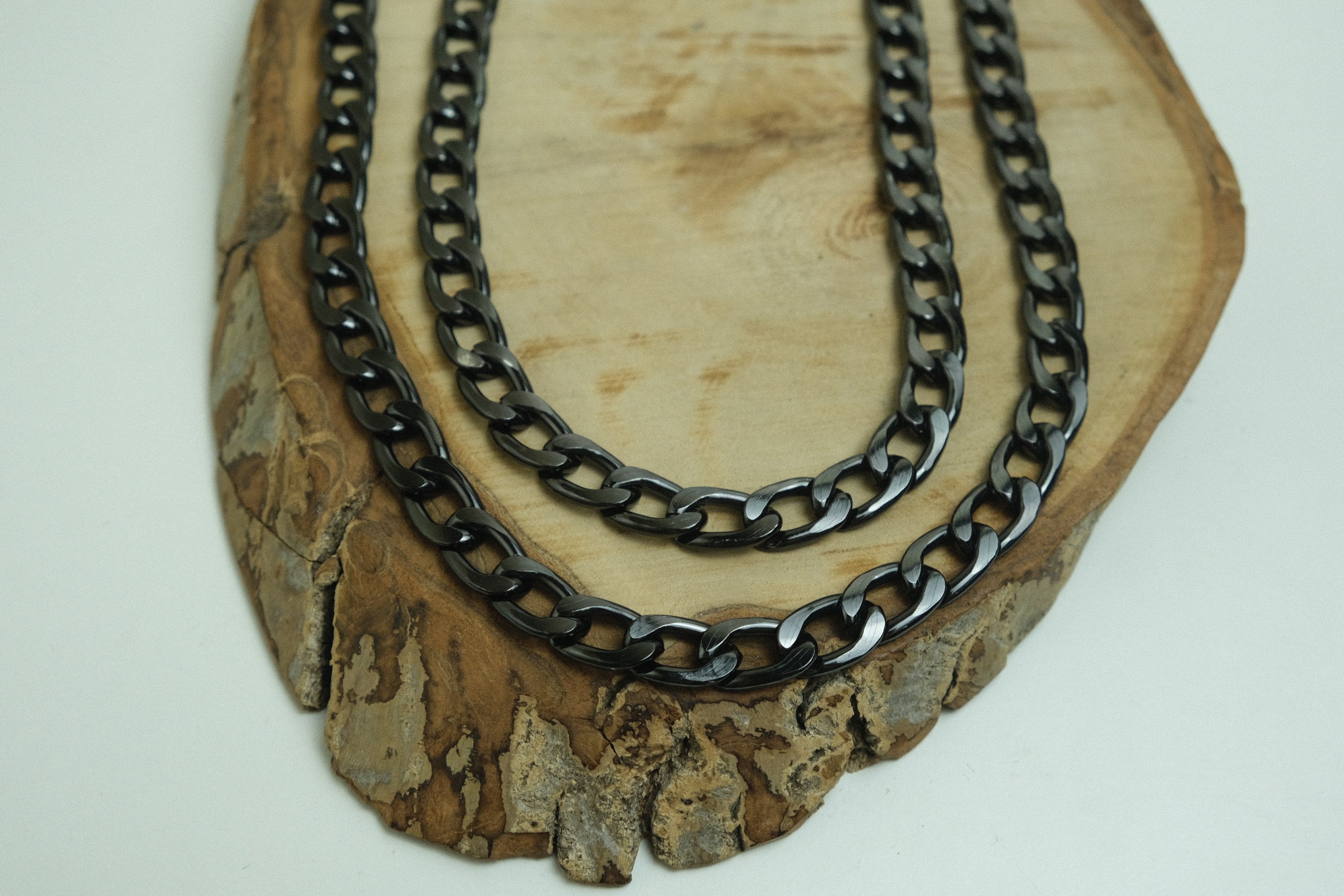 Antrasit Metal Çanta Zinciri Kolye Zinciri Takı ve Aksesuar Zinciri 1 Metre Halka Boyu 16 mm
