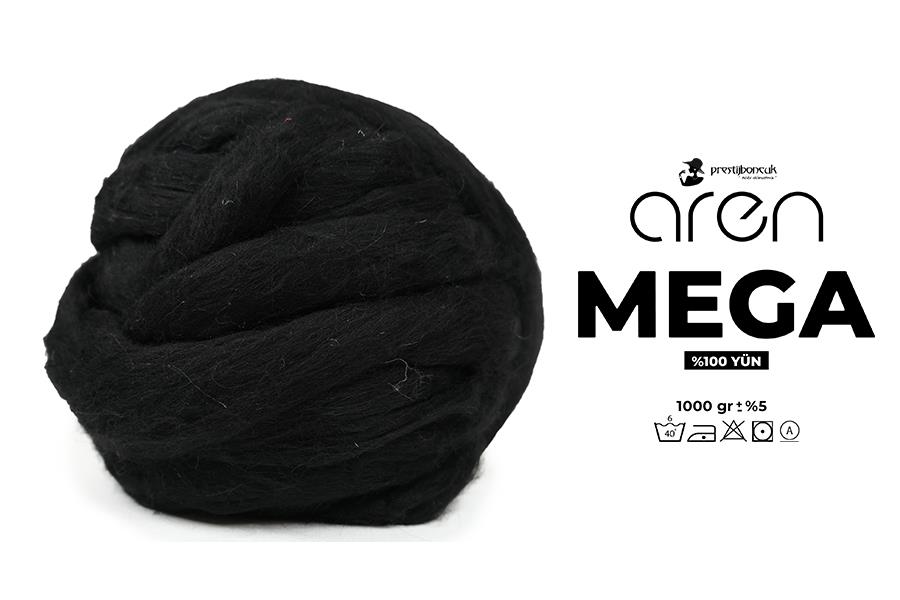 Aren Mega Dev Yün Siyah 1000 Gr