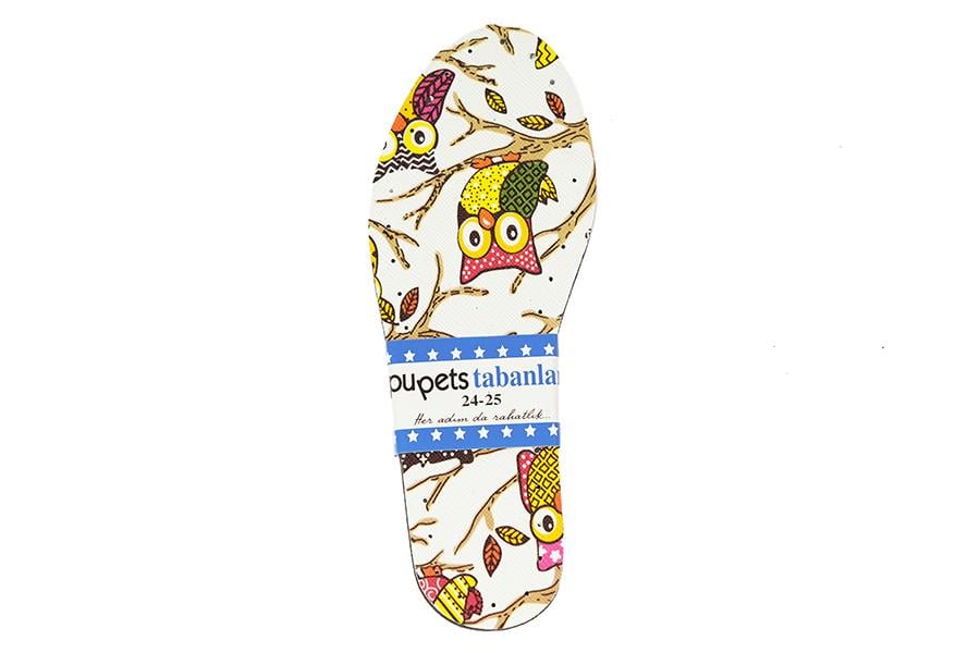 Baykuş Desenli Çocuk & Bebek Taban 24-25