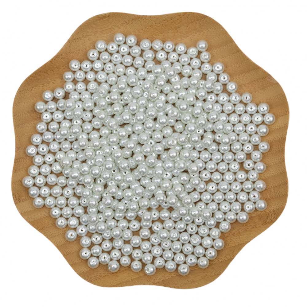 Beyaz Cam İnci 10 MM 50 Gr