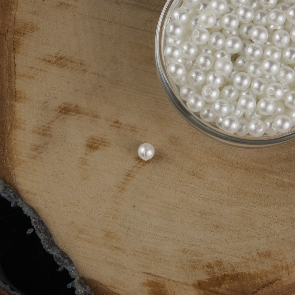 Beyaz Plastik İnci 6 mm 500 Gram