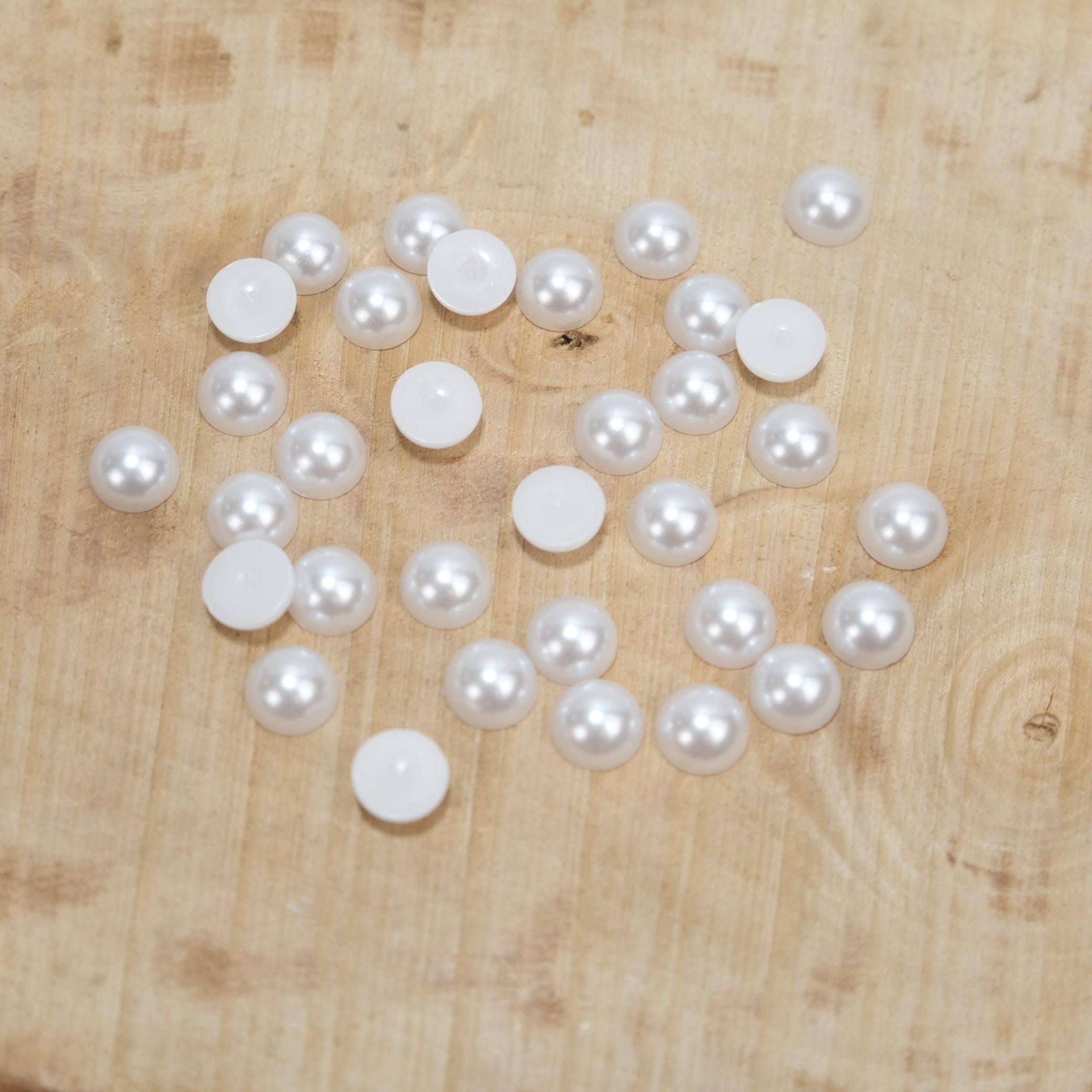 Beyaz Plastik Yarım İnci 10 mm 500 Gram 