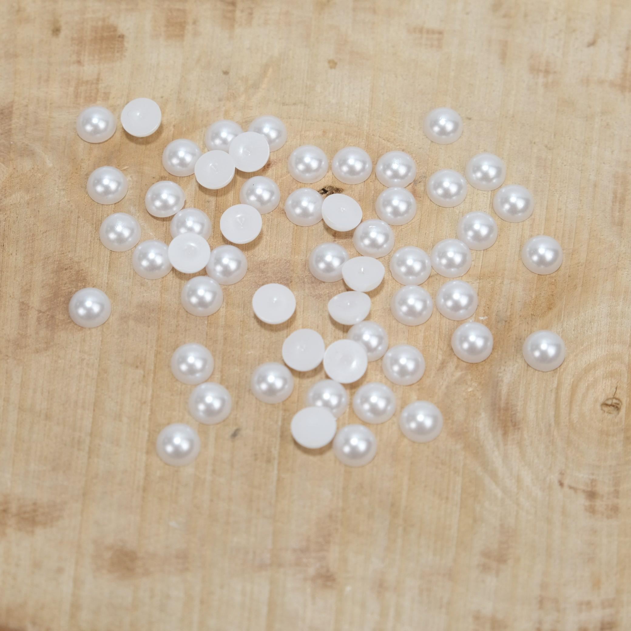 Beyaz Plastik Yarım İnci 8 mm 500 Gram 