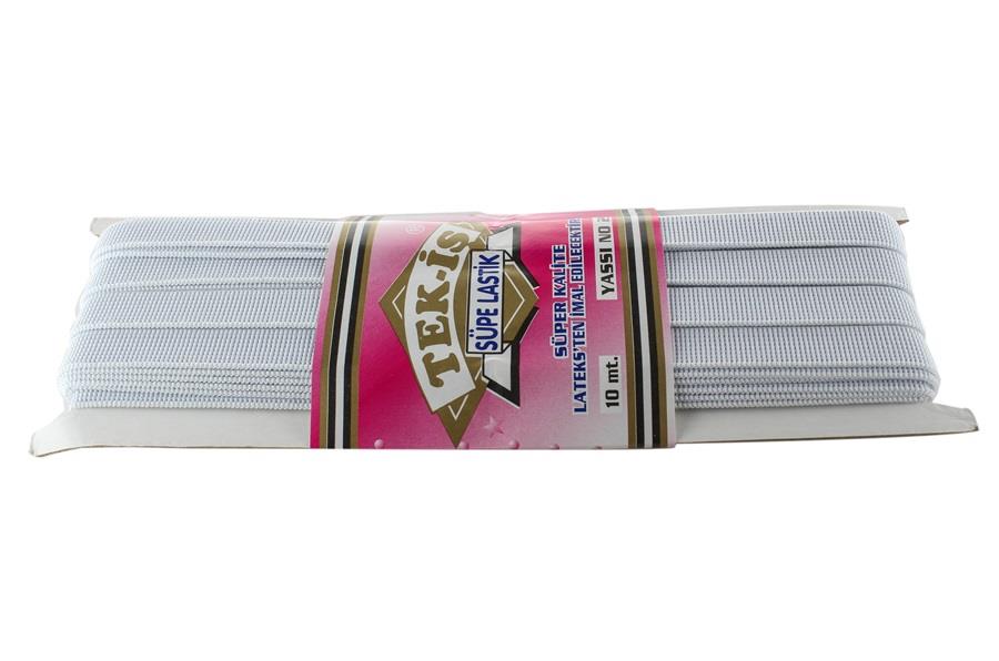 Beyaz Renk Yassı Şerit Lastik