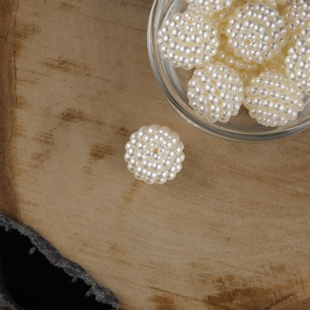 Böğürtlen Krem Plastik İnci 20 mm 500 Gram