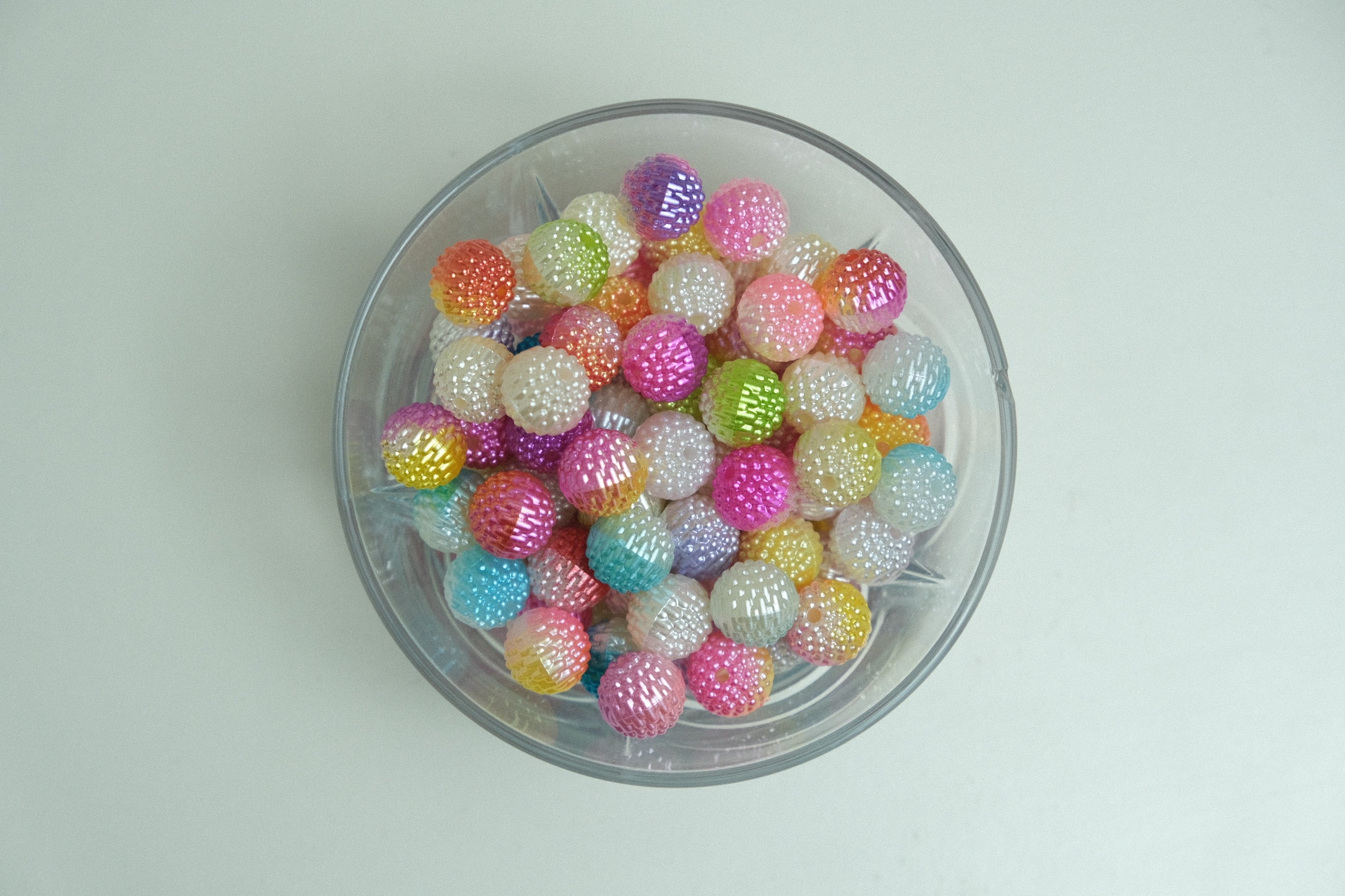 Böğürtlen Neon / Pastel Karışık İnci 14 mm 500 gr
