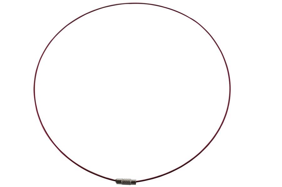 Bordo Klipsli Çelik Tel Boyunluk