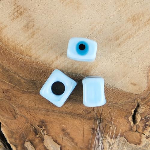 Cam Nazar Boncuğu Küp 10 mm 1 Adet Model-14
