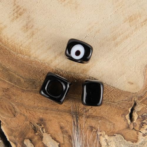 Cam Nazar Boncuğu Küp 10 mm 1 Adet Model-13