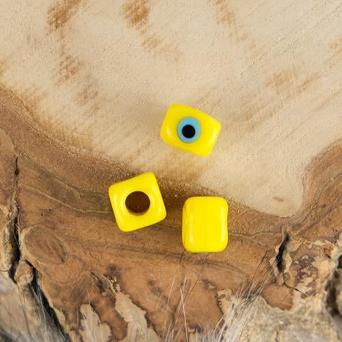 Cam Nazar Boncuğu Küp 10 mm 1 Adet Model-06