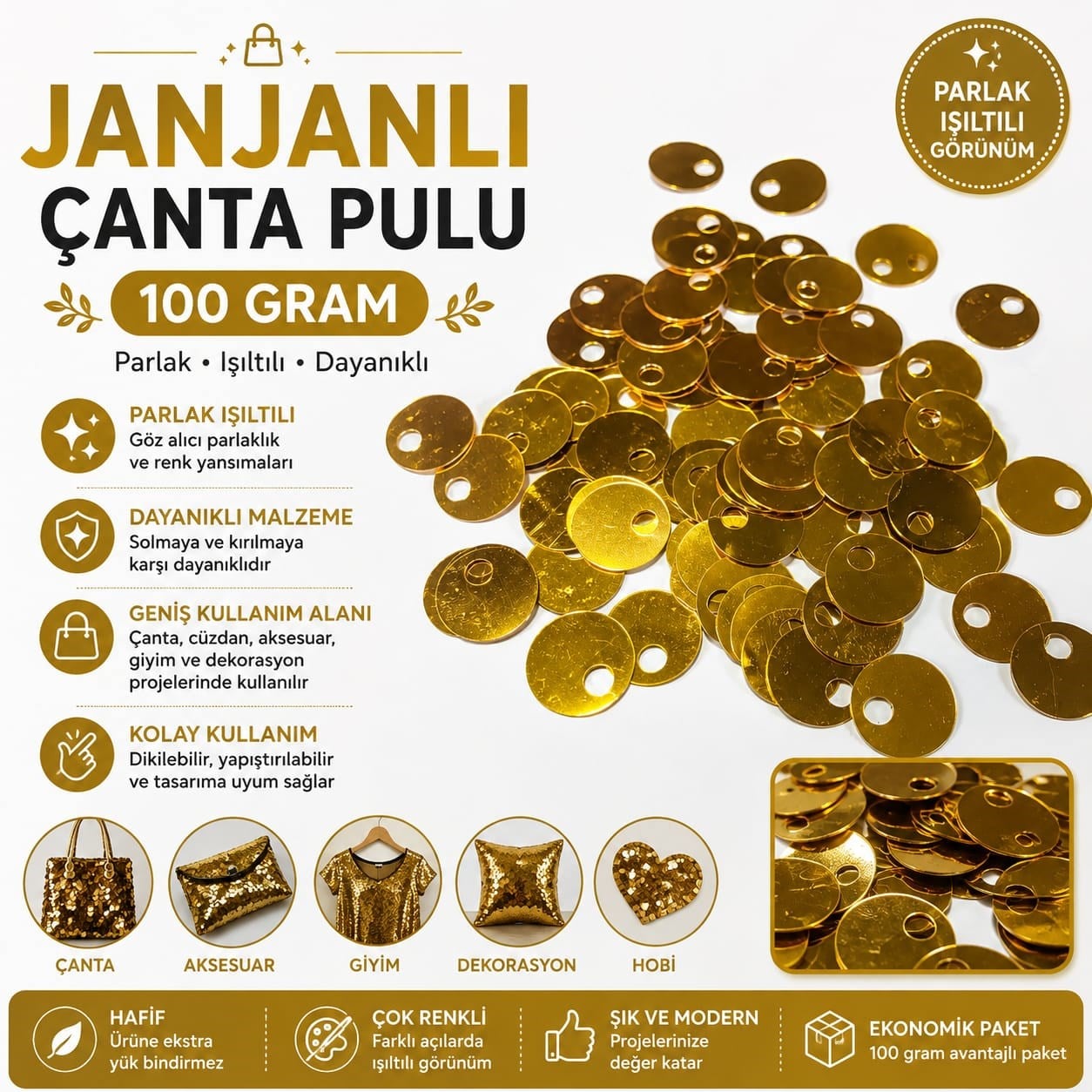 Çanta Pulu – Gold– 100 Gram