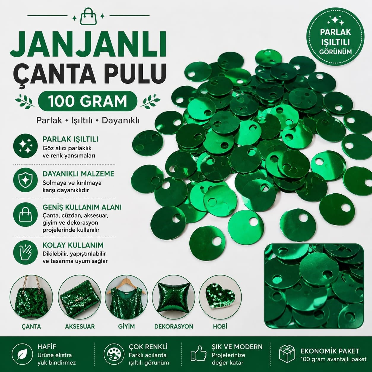 Çanta Pulu – Yeşil– 100 Gram
