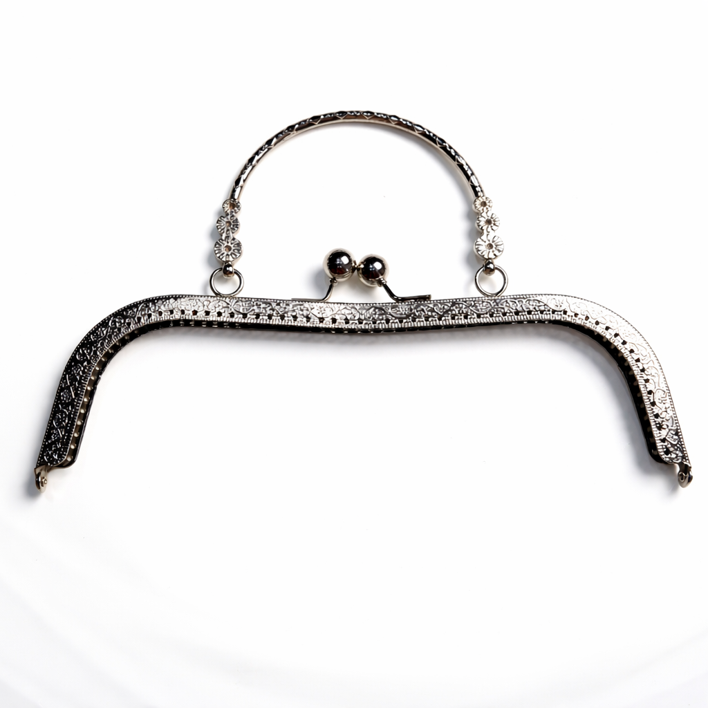 Çiçek Desenli Metal Çanta ve Cüzdan Klipsi 25 cm