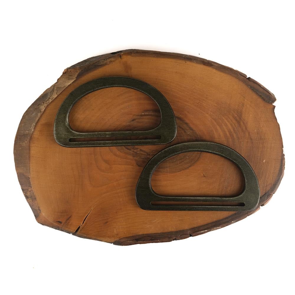 D Model Ahşap Köprülü Çanta Sapı 15 x 8 cm Haki 