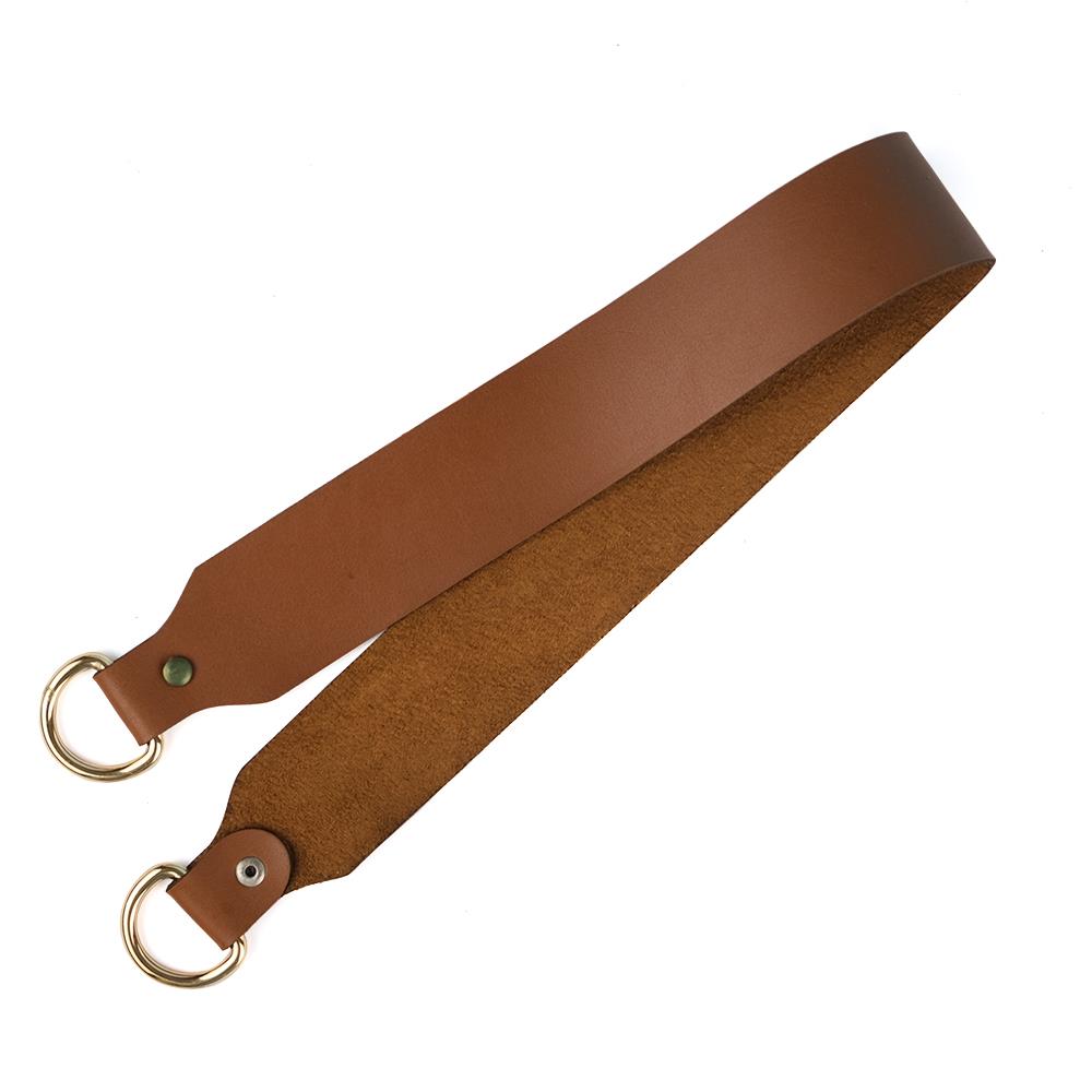 Deri Çanta Sapı Taba 60 cm Gold Metal Detaylı