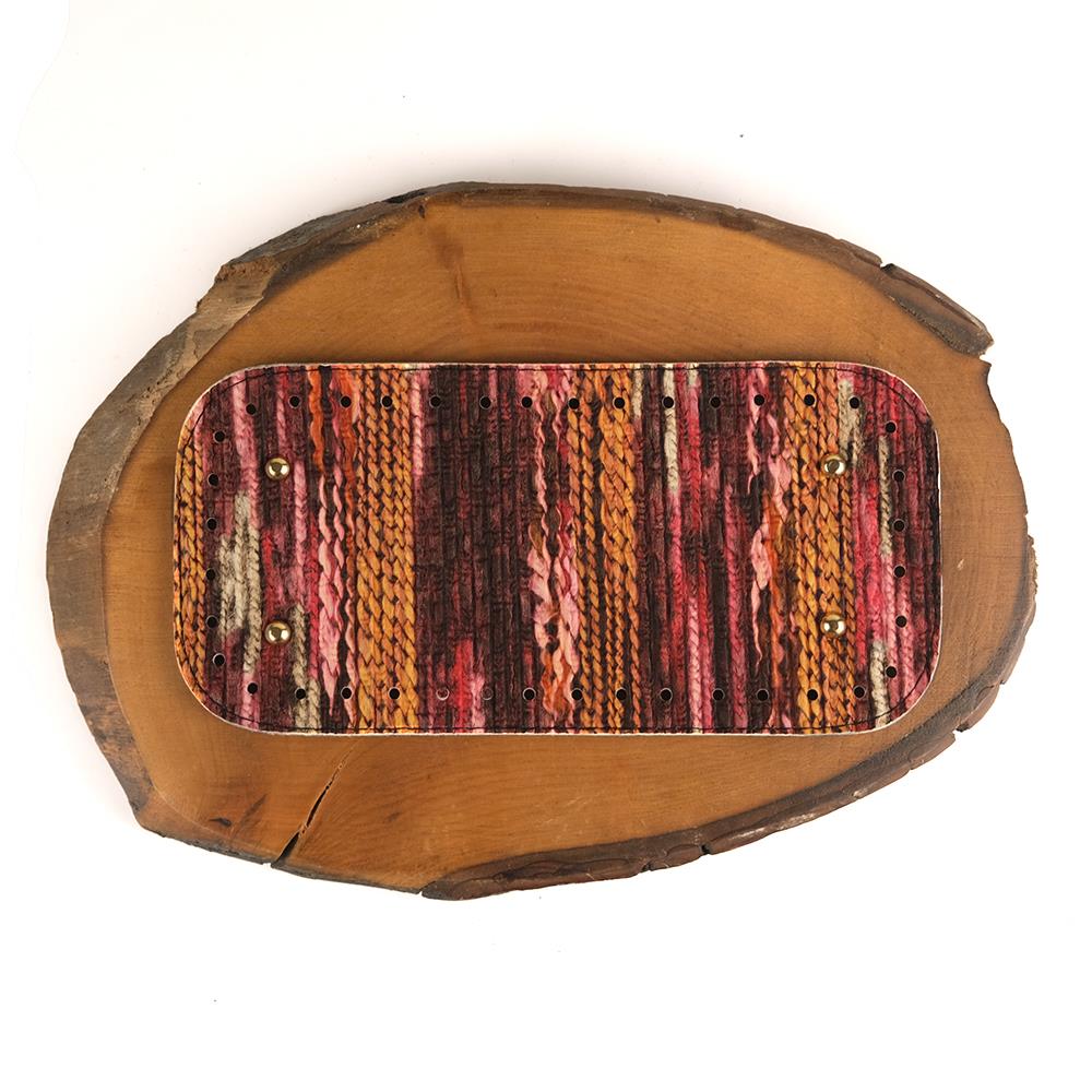 Deri Çanta Tabanı Karışık Renkli Desenli 25X12 cm