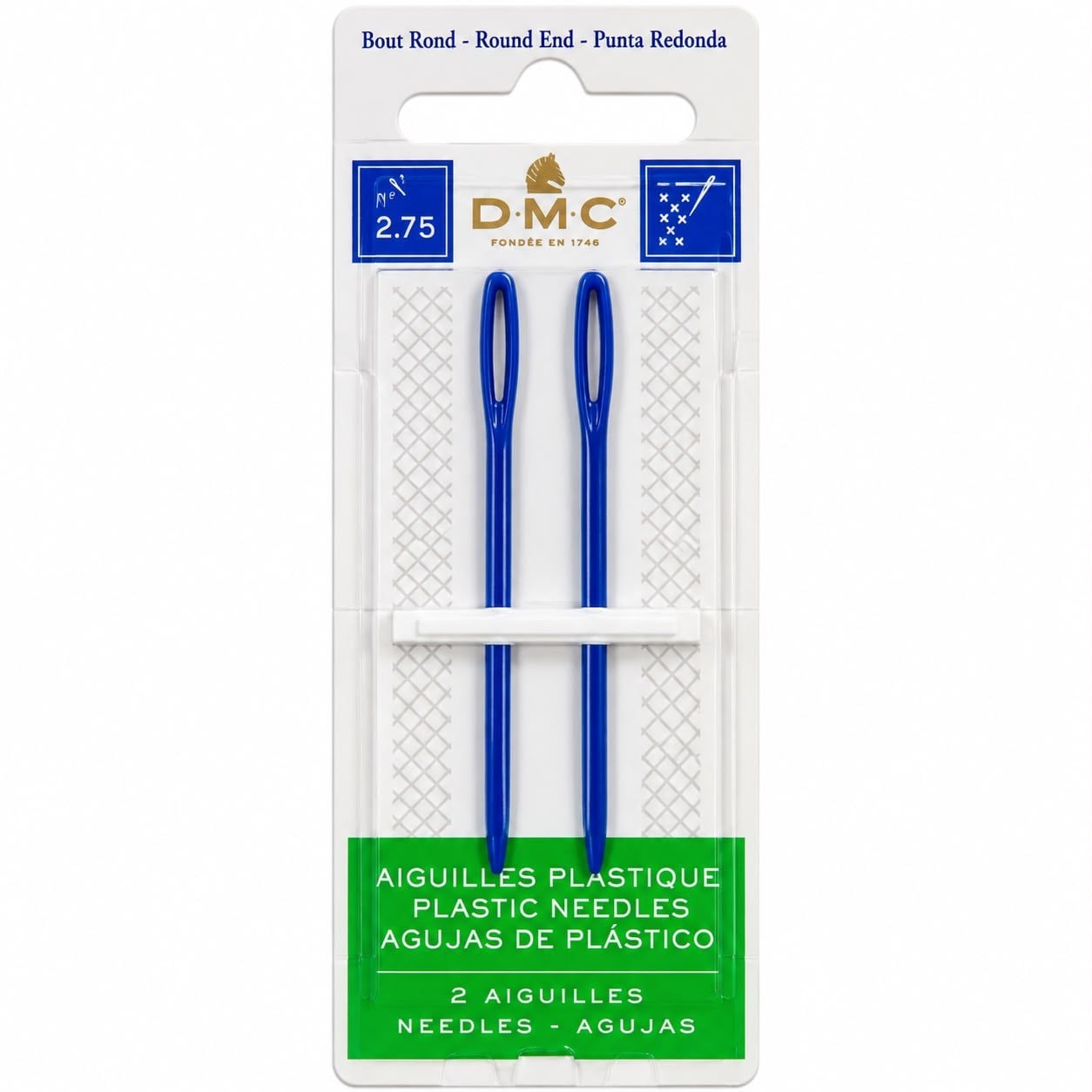 DMC Plastik Yün İğnesi 2’li – Kalın İplik ve Kanvas İşleme İğnesi Pratik Ve Dayanıklı Yün İğnesi 1763/1