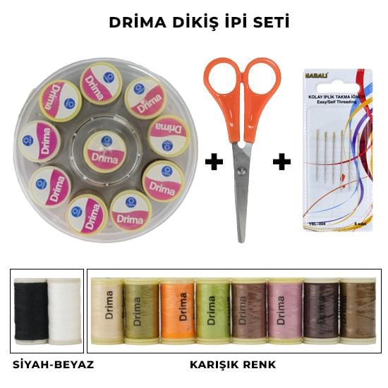 Drima Polyester Dikiş İpi Seti  Ekonomik Set