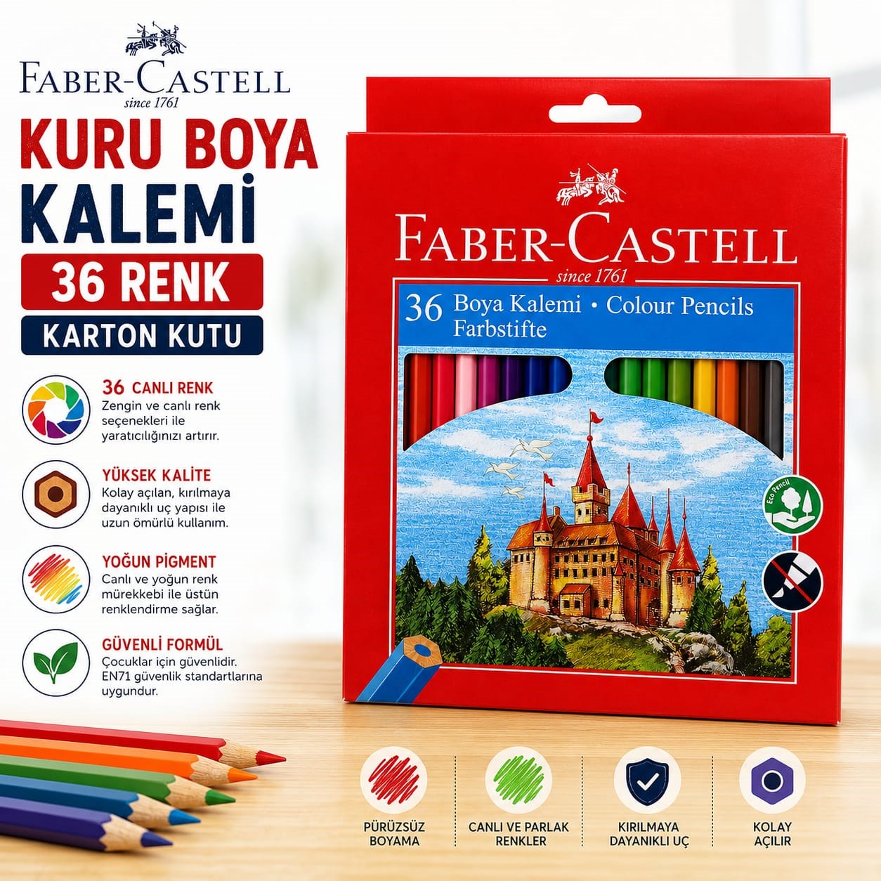 Faber Castell Kuru Boya Kalemi 36 Renk