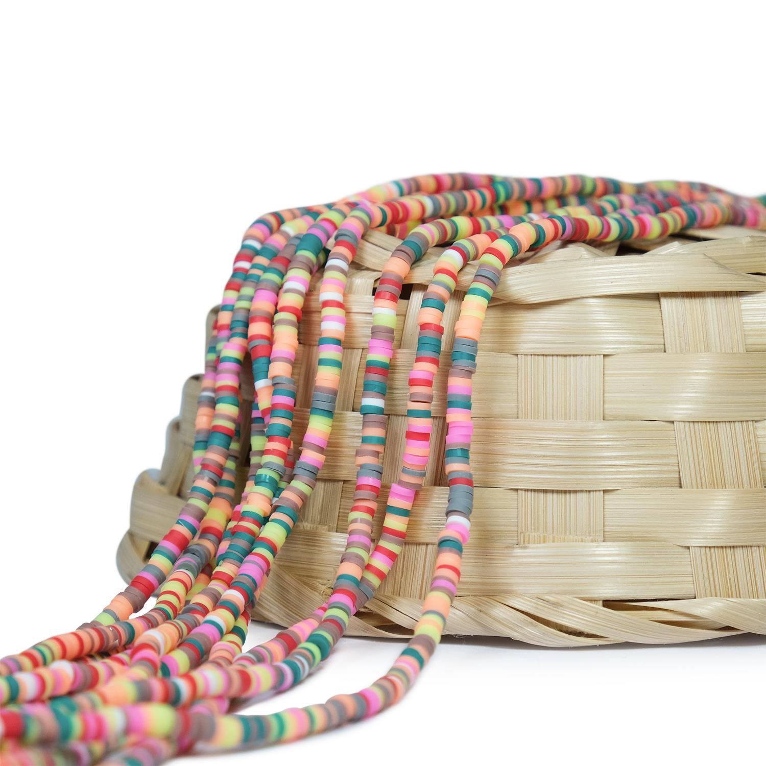 Fimo Boncuk Dizisi 4 mm | Karışık Model-01