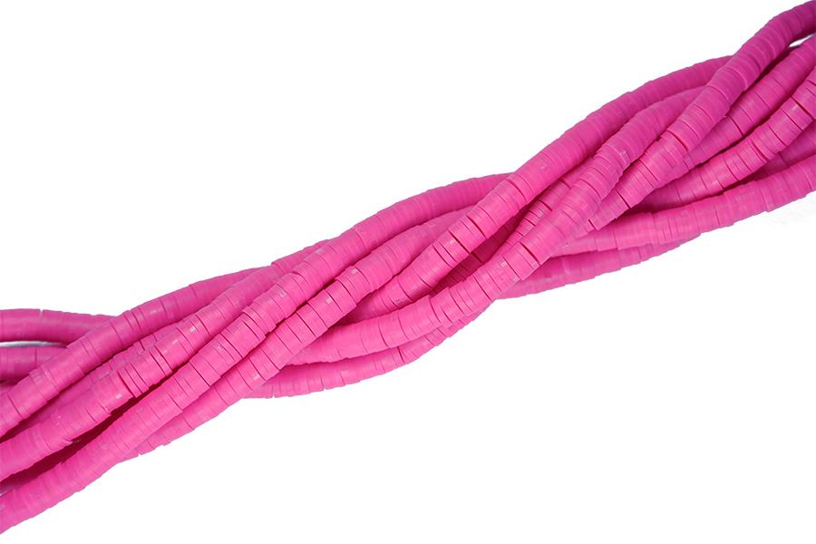 Fimo Boncuk Dizisi 6 mm | Açık Fuşya