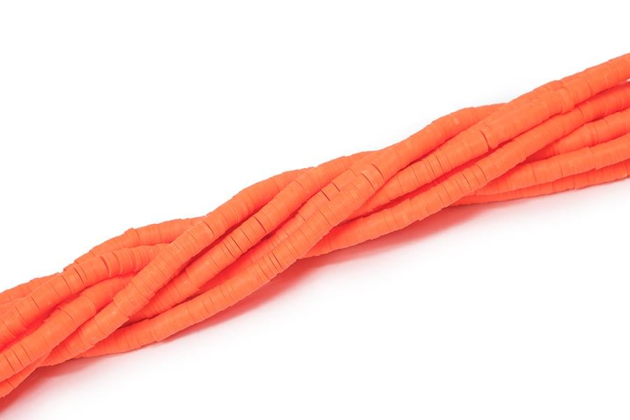 Fimo Boncuk Dizisi 6 mm | Fosfor Turuncu